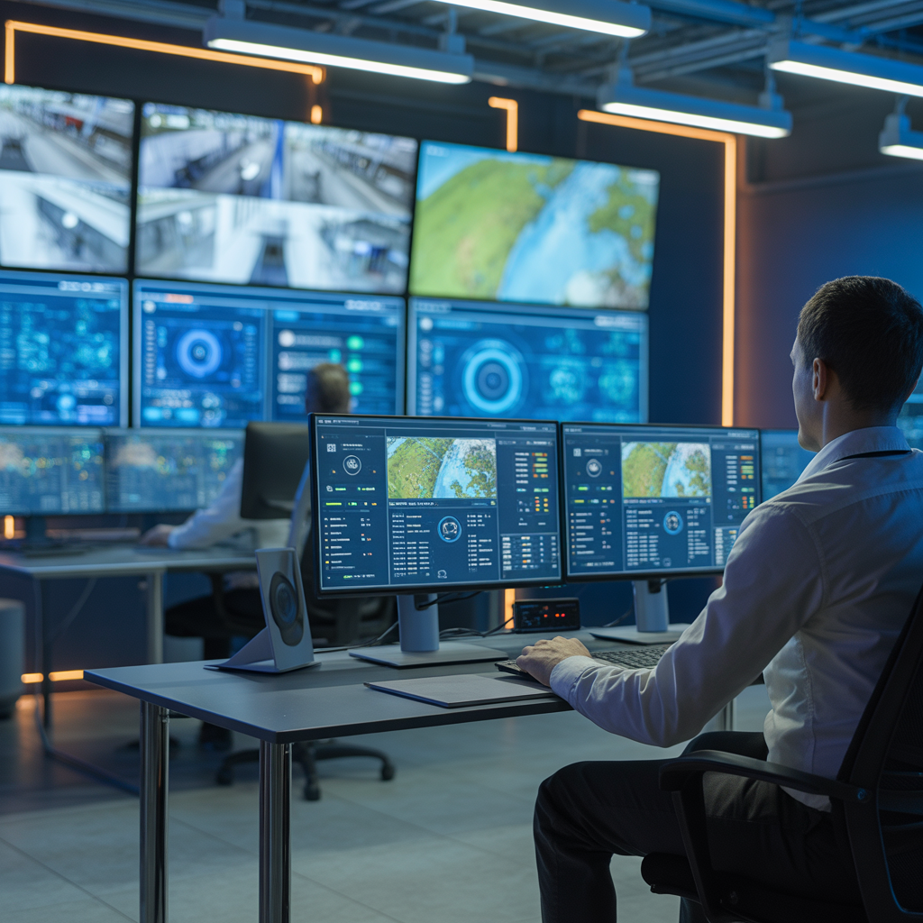 ideogram v3.0 a modern security operations center soc with multiple large wall monitors displa 0